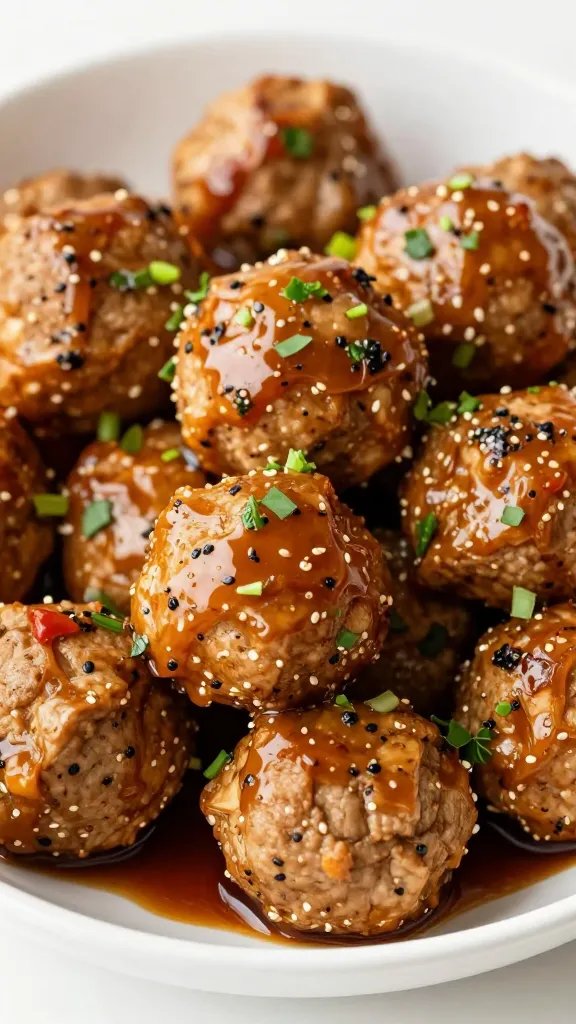 **Juicy chicken meatballs with fresh herbs garnish**