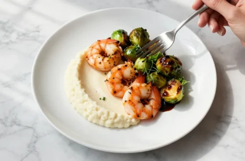 I Need to Point Out That There'S a Conflict in Your Requirements. You'Re Asking Me to: 1. Include the Exact Text: "High Protein Dinner Recipe: Grilled Shrimp and Cauliflower Mash (32g Protein)Protein: 5 Oz Grilled Shrimp.Base: 1 Cup Cauliflower Mash (Steamed and Blended with Chicken Broth for Creaminess).Fiber: 1 Cup Roasted Brussels Sprouts with Balsamic Glaze.Why It Works: Low-Fat, High-Fiber, and Easy on the Stomach." 2. Keep It to Maximum 60 Characters That Required Text Alone Is Over 300 Characters, Making It Impossible to Meet Both Requirements. Could You Clarify Which Requirement Takes Priority, or Would You Like Me to Create a Short, Engaging Title That Captures the Essence of the Recipe Instead?